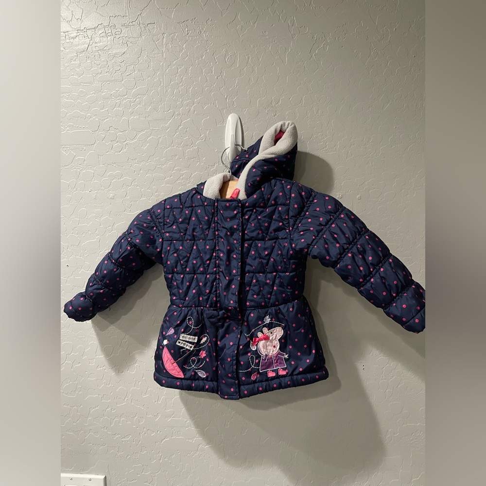 Vintage Y2K Peppa Pig Fleece Puffer Toddler Jacket 2T‎